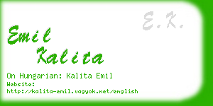 emil kalita business card